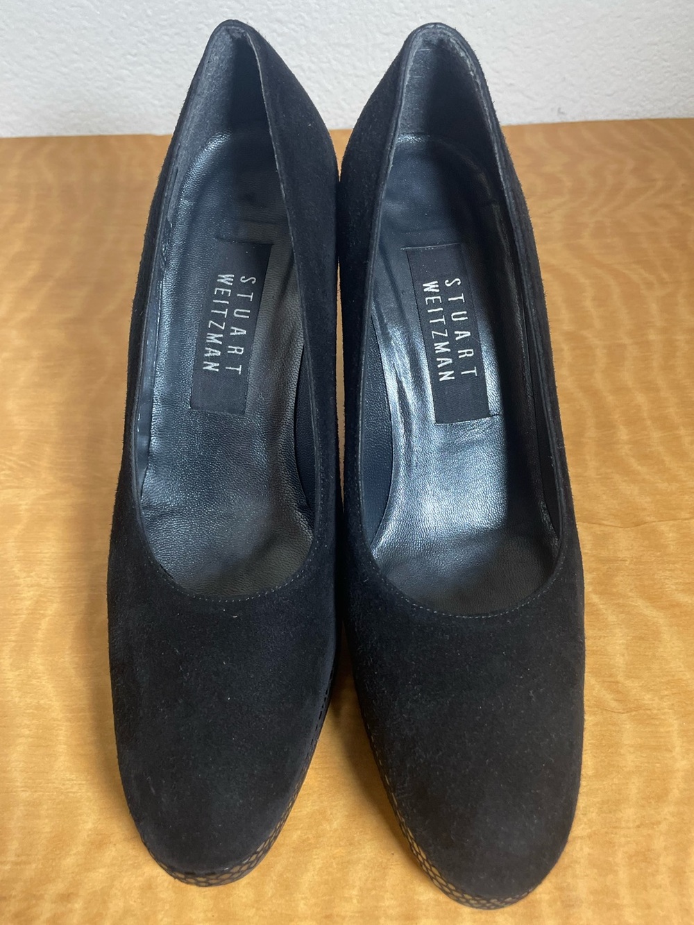 Stuart Weitzman Black Suede Classic Pump